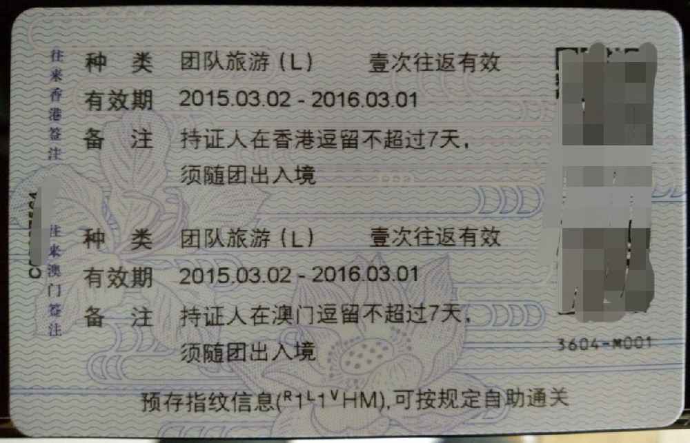 团队旅游L签
